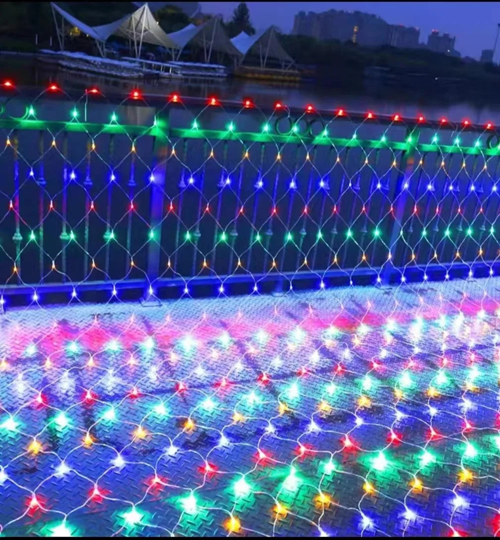 LumiGrid Net LED Lights – Decorative Mesh Fairy Lights | 8 Lighting Modes | Indoor & Outdoor Celebration Lighting