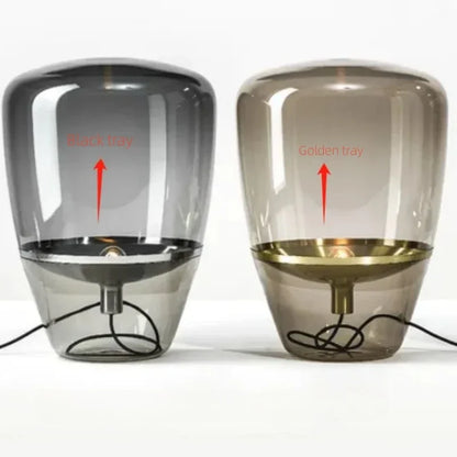 AuroraGlow – Nordische Designer LED Tischlampe aus Glas-Leuchtezauber