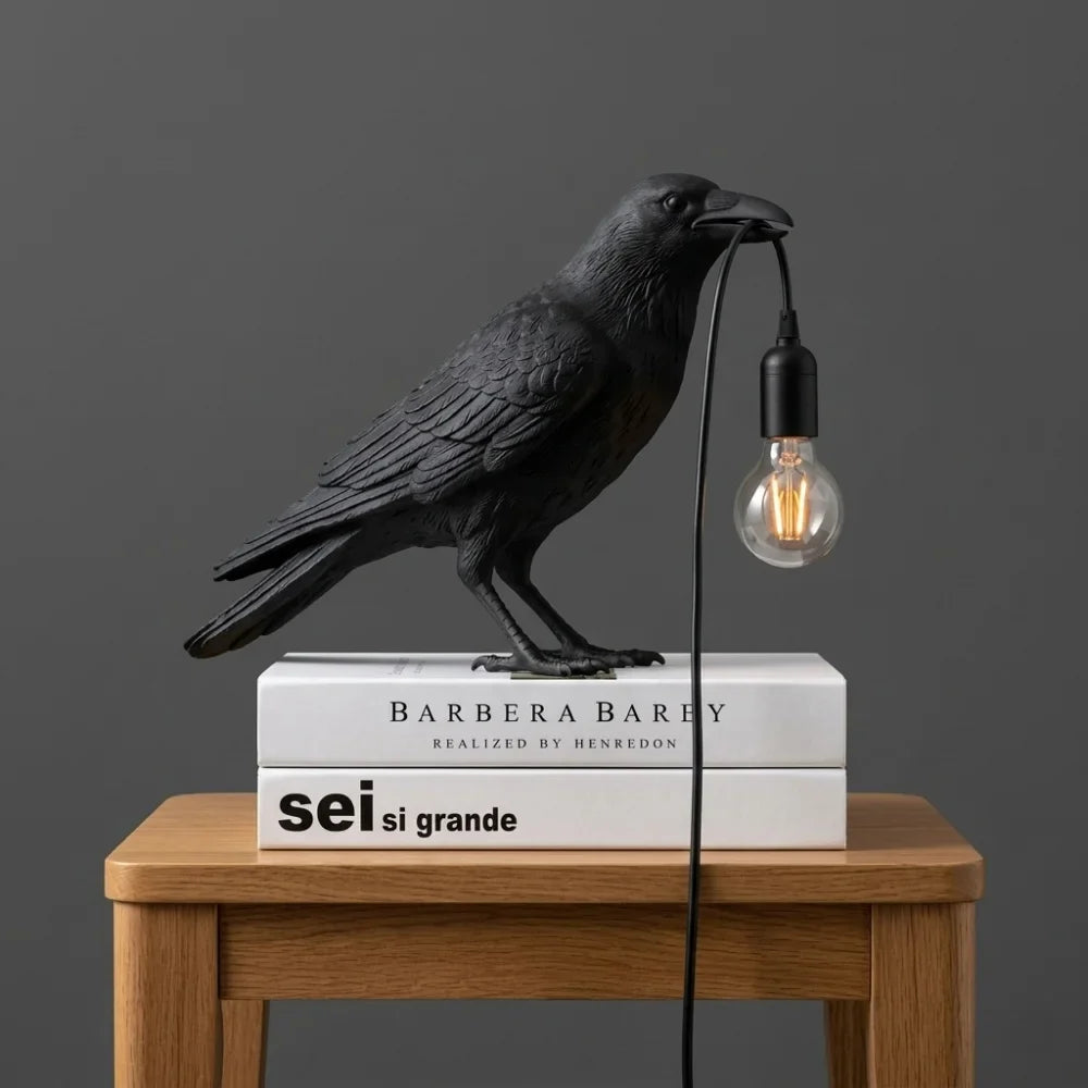 Lucky Bird Resin Table Lamp – Modern LED Decorative Table Light | Contemporary Bedroom & Living Room Lamp | Designer Home Décor