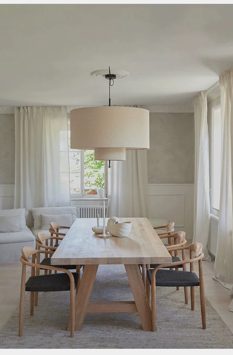 Scandinavian Wabi-Sabi Fabric Pendant Light – Modern LED Ceiling Pendant | Soft Ambient Lighting | Designer Hanging Lamp