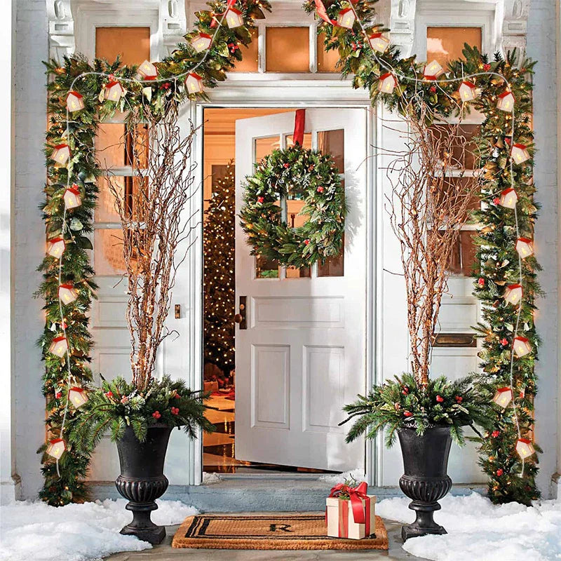 NordiHaus LED Wooden House String Lights – Scandinavian Christmas Decoration Collection 2025