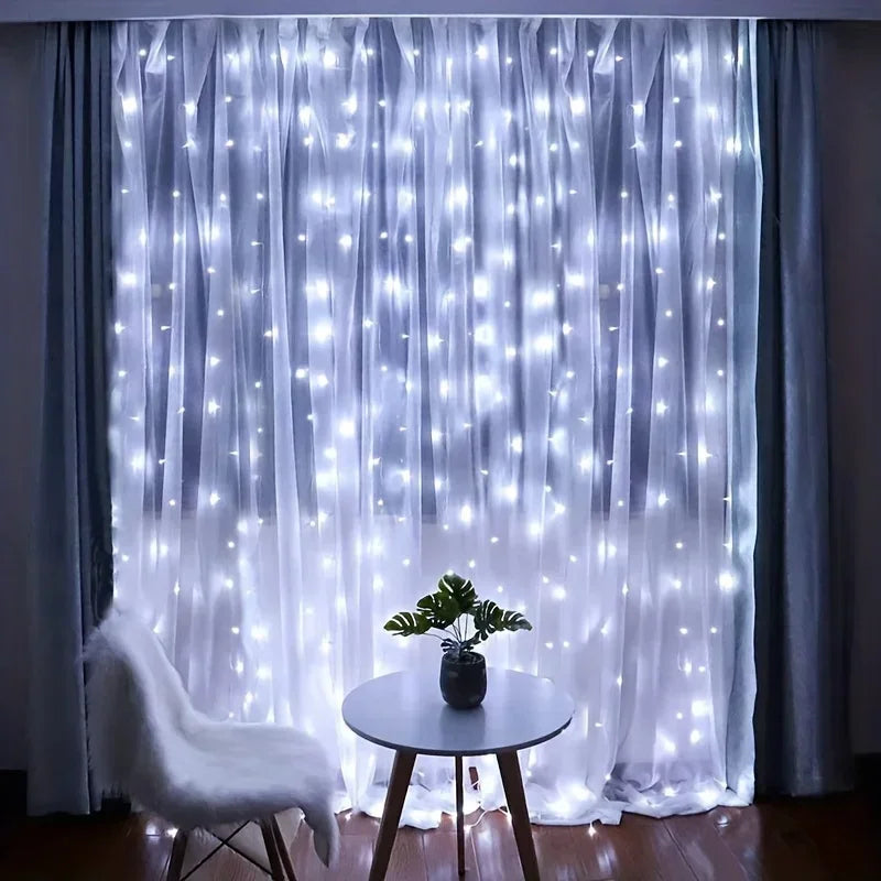 LumiDrape USB Curtain Lights – LED Fairy Light Curtain with Remote Control | Decorative Indoor Lighting