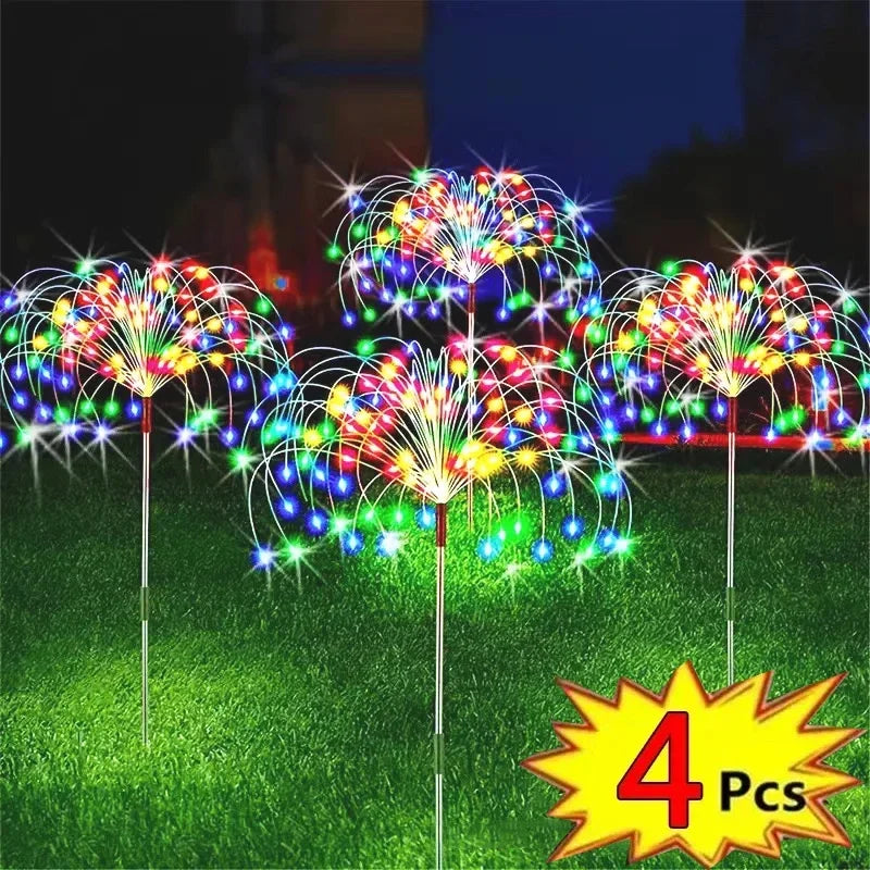 Solar LED Firework Christmas Lights – 200 LED Copper Wire Garden Lights for Pathways, Patios & Festive Decorations