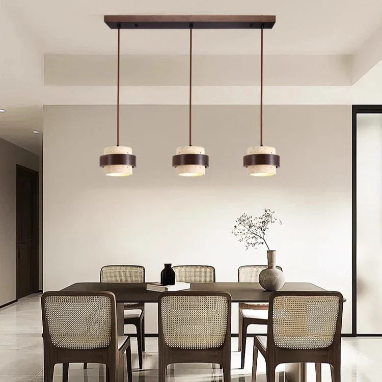 Natural Stone Pendant Light with LED – Modern Minimalist Hanging Lamp | Warm Ambient Interior Lighting