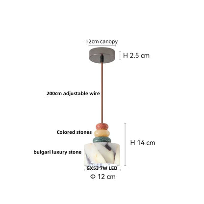 Travertine Stone Pendant Light with Copper Finish – Nordic LED Hanging Lamp | Warm Contemporary Lighting