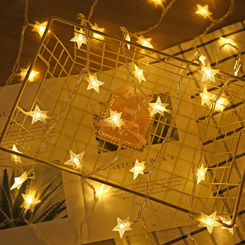 StellaGlow LED Star String Lights – Battery-Powered Decorative Fairy Lights for Indoor & Outdoor Use