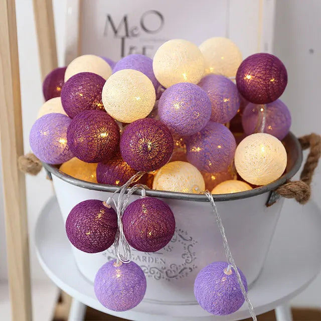 LumiCotton LED Cotton Ball String Lights – Decorative Fairy Lights for Home, Garden & Seasonal Celebrations