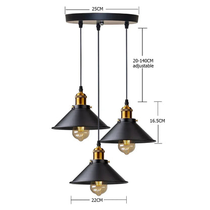 IronGlow Vintage LED Pendelleuchte – Retro Loftlampe für Küche & Esszimmer-Leuchtezauber