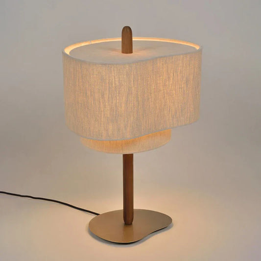 Hoshina Floor Lamp – Wabi-Sabi Fabric Standing Light | Japanese Minimalist LED Lamp for Calm Interiors
