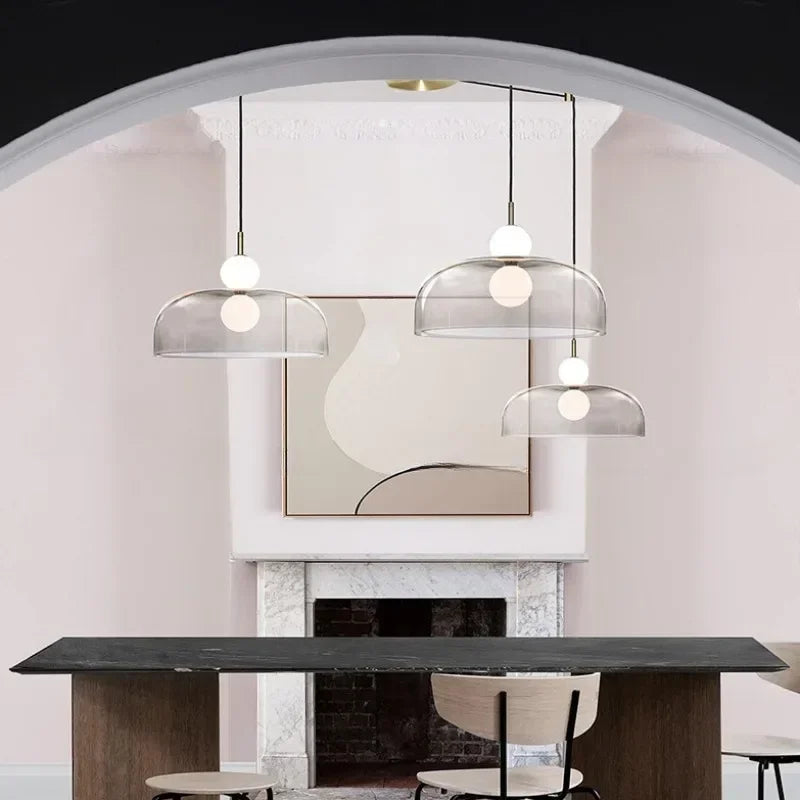 Nordic Globe Pendant Light – Double Glass LED Ceiling Lamp | Scandinavian Designer Lighting | Elegant Dining Room Feature