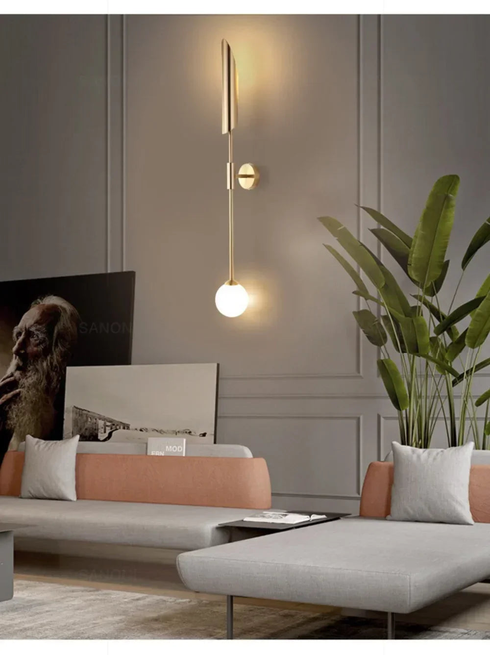 Gold Glass Wall Light – Luxury G9 Wall Lamp | Contemporary Up & Down Lighting | Elegant Interior Accent