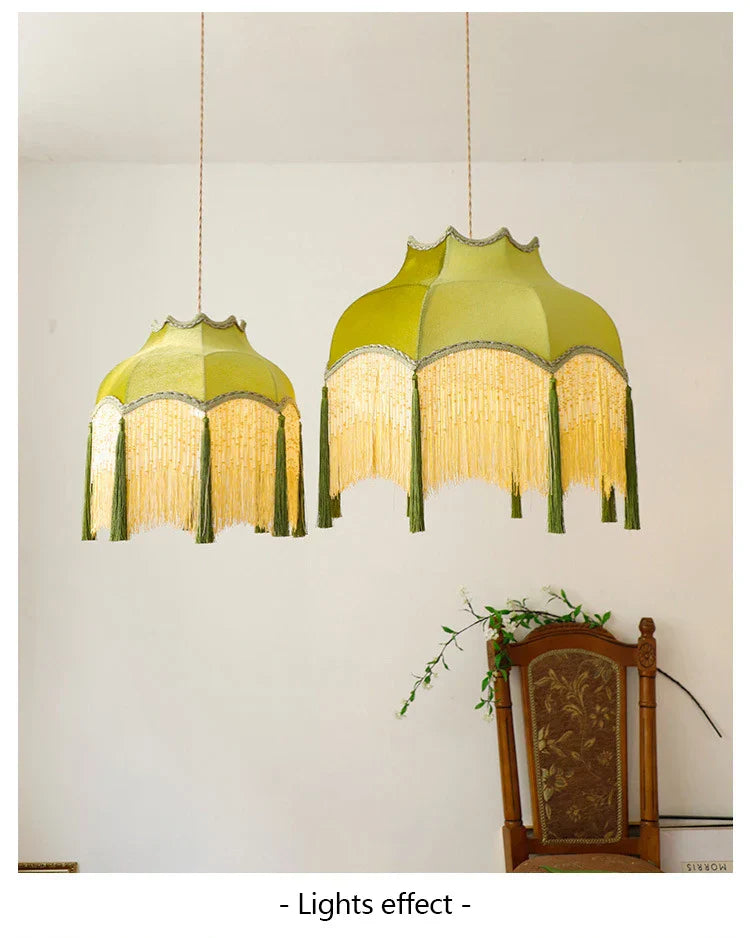 Versailles Tassel Pendant Light – French Vintage Chandelier | Luxury Fabric Ceiling Lamp | Timeless Interior Elegance