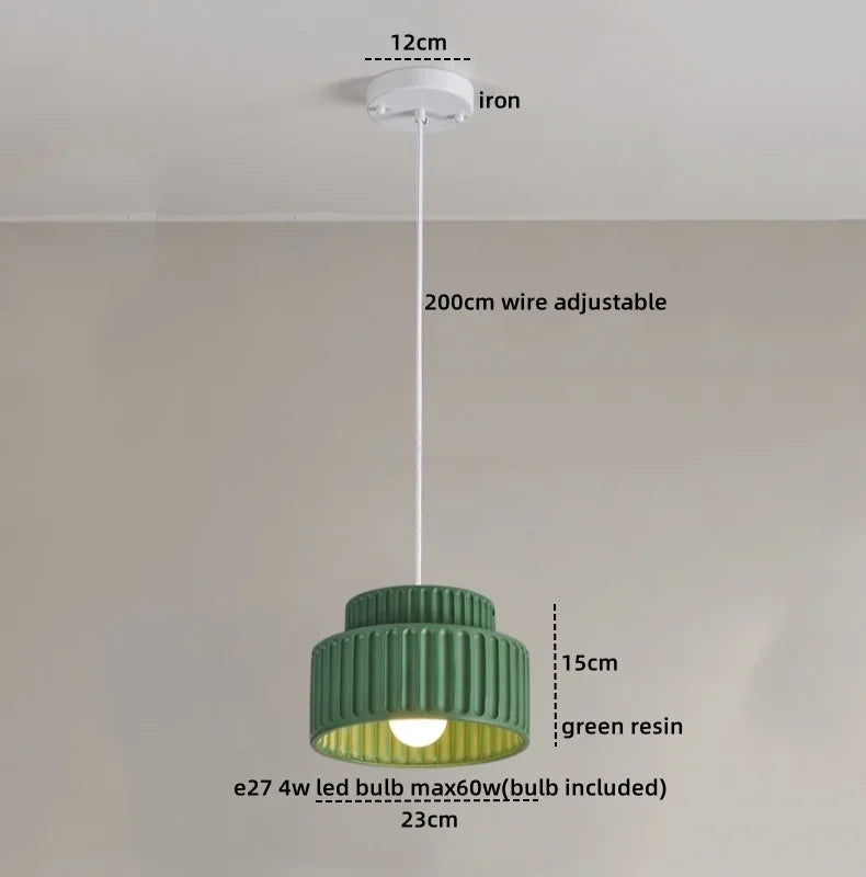 Veloura Resin Pendant Light – Nordic LED Ceiling Lamp | Minimalist Japandi Lighting for Modern Interiors