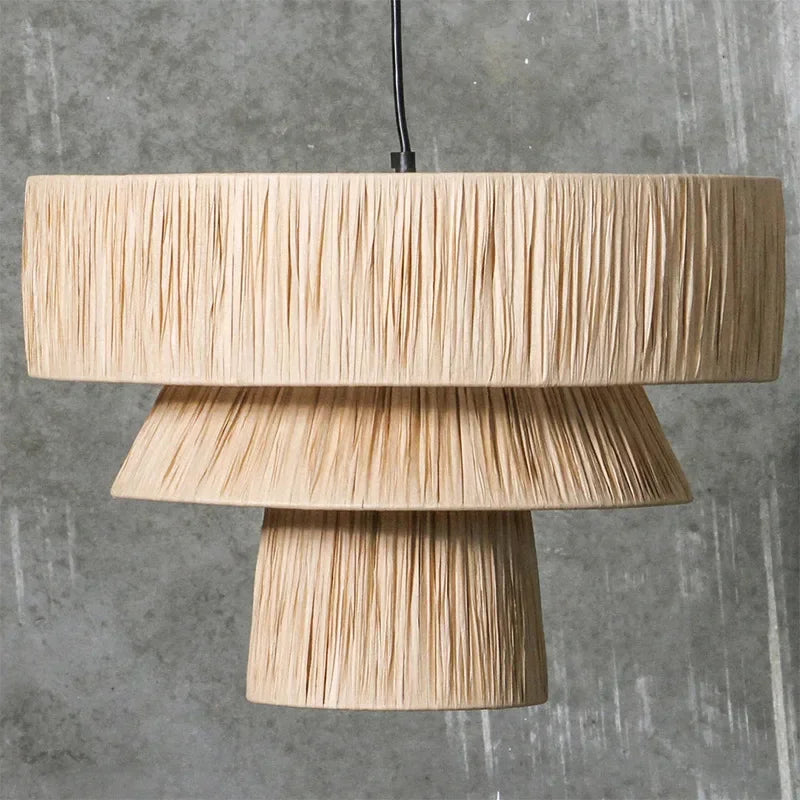 Wabi Sabi Rattan Pendant Light – Handwoven Japanese Ceiling Lamp | Natural Ambient Lighting | Artisan Interior Feature