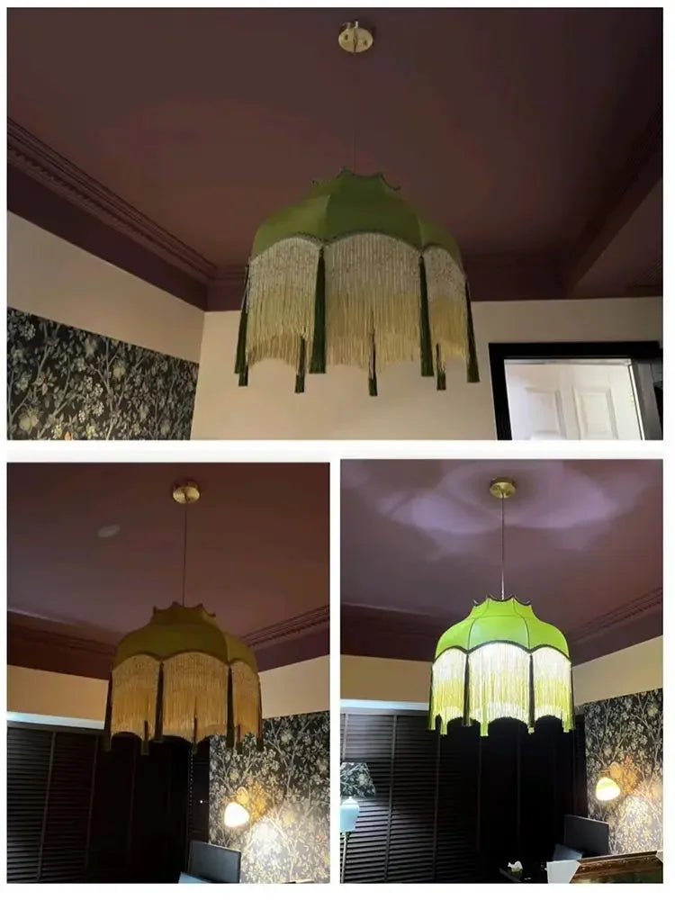 Versailles Tassel Pendant Light – French Vintage Chandelier | Luxury Fabric Ceiling Lamp | Timeless Interior Elegance