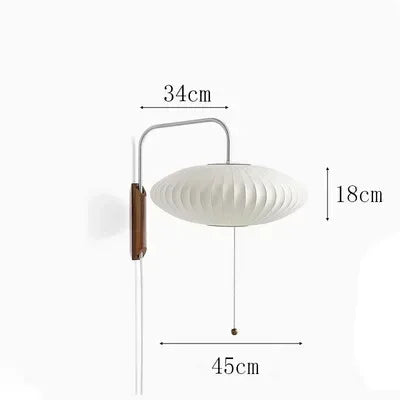 Japandi Silk Wall Light – Handwoven Fabric & Wood Wall Lamp | Soft Ambient Lighting | Contemporary Japanese-Inspired Design