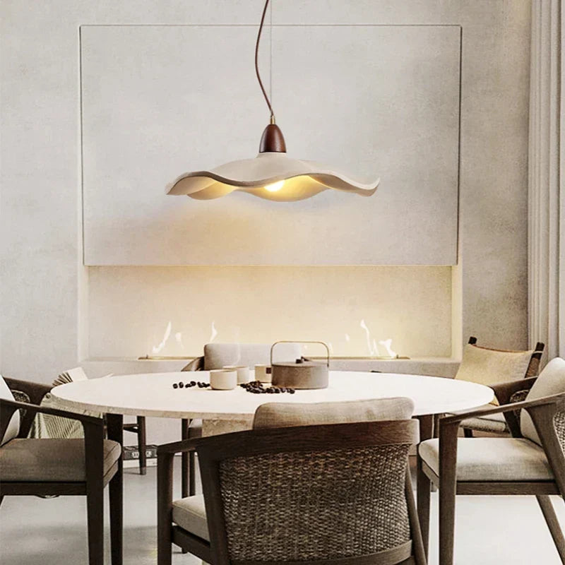 Japandi Wooden Pendant Light – Minimalist LED Ceiling Lamp | Wabi-Sabi Interior Lighting | Natural Contemporary Design