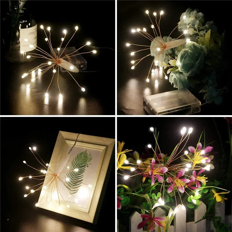 SternFeuer LED Firework Christmas Lights – Battery-Powered Fairy Lights for Home, Garden & Festive Decorations