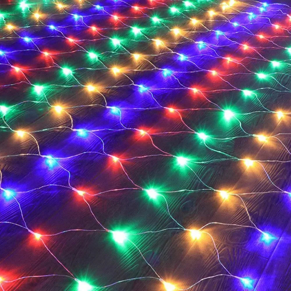 LumiGrid Net LED Lights – Decorative Mesh Fairy Lights | 8 Lighting Modes | Indoor & Outdoor Celebration Lighting