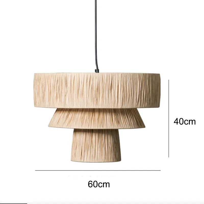 Wabi Sabi Rattan Pendant Light – Handwoven Japanese Ceiling Lamp | Natural Ambient Lighting | Artisan Interior Feature