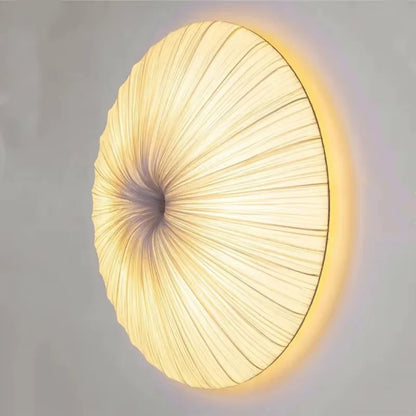Aethera Ceiling Light – Wabi-Sabi Fabric LED Pendant | Minimalist Floating Disc Lamp for Contemporary Interiors