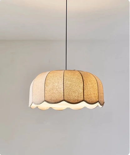Hoshira Linen Pendant Light – Japandi Wabi-Sabi Ceiling Lamp | Soft Ambient LED Lighting for Modern Interiors