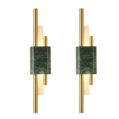 Marble LED Wall Light with Gold & Black Finish – Modern Luxury Wall Sconce | Elegant Ambient Interior Lighting