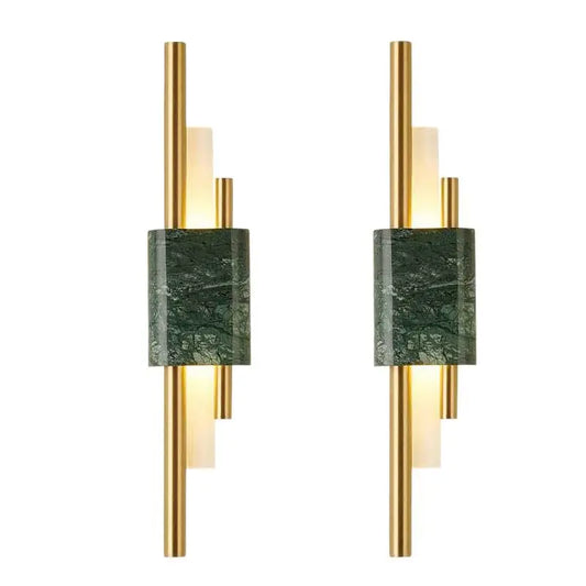 Marble LED Wall Light with Gold & Black Finish – Modern Luxury Wall Sconce | Elegant Ambient Interior Lighting