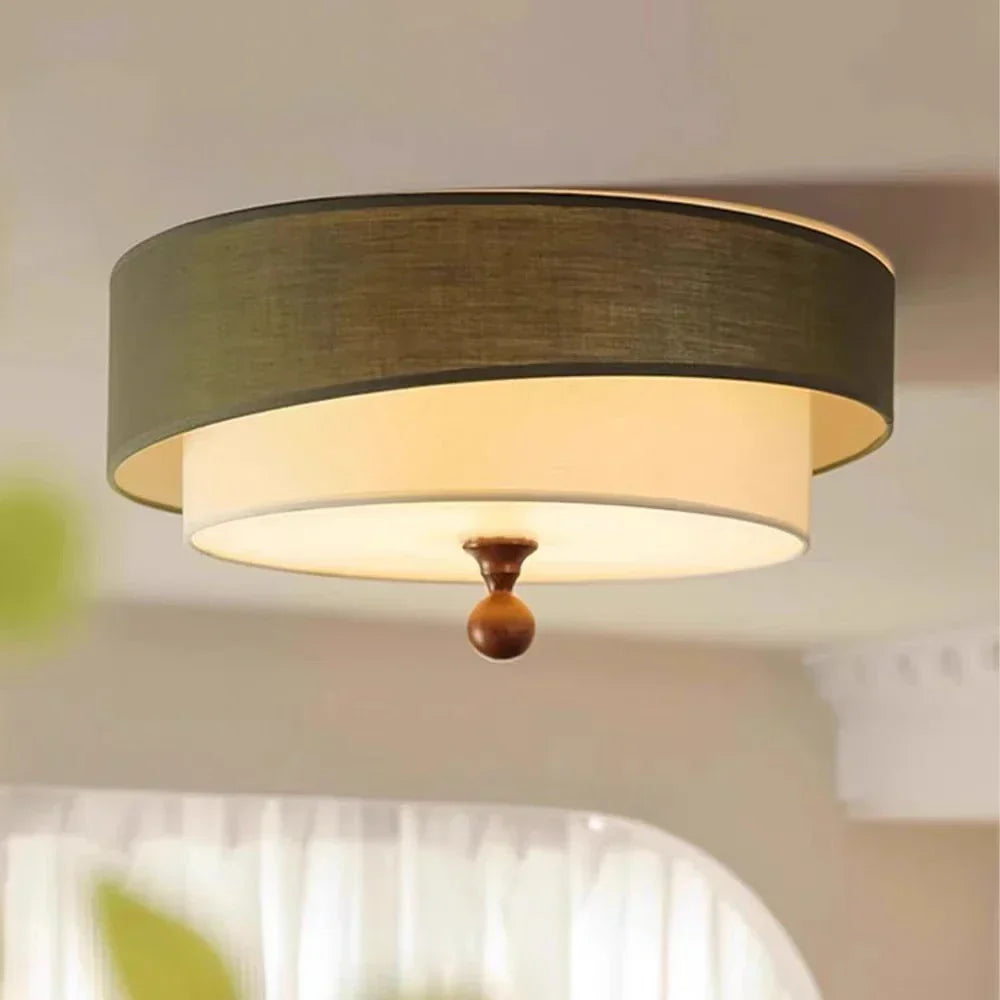 Kaori Ceiling Light – Wabi-Sabi Fabric Flush Lamp | Japanese Minimalist LED Lighting for Calm Interiors