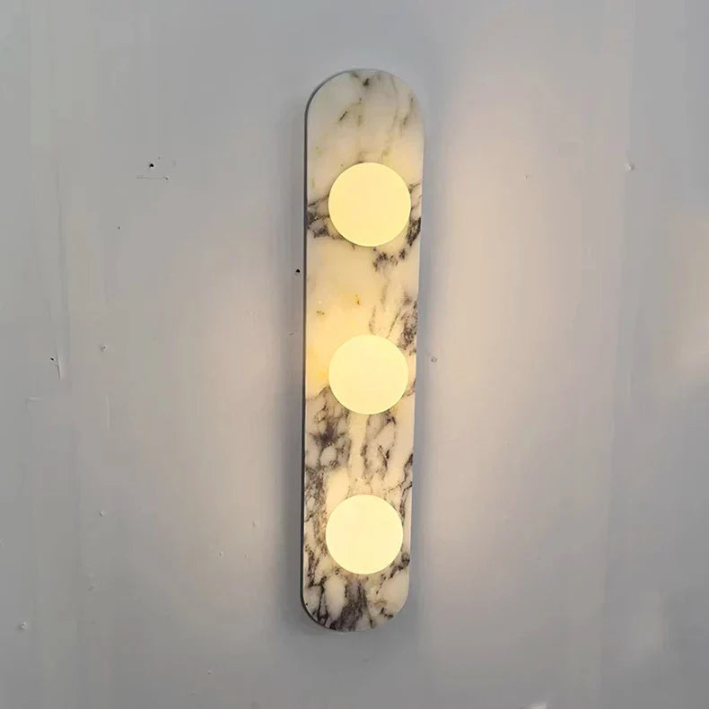 Marble LED Wall Light – Modern Designer Wall Lamp | Luxury Ambient Lighting | Contemporary Stone & Glass Feature