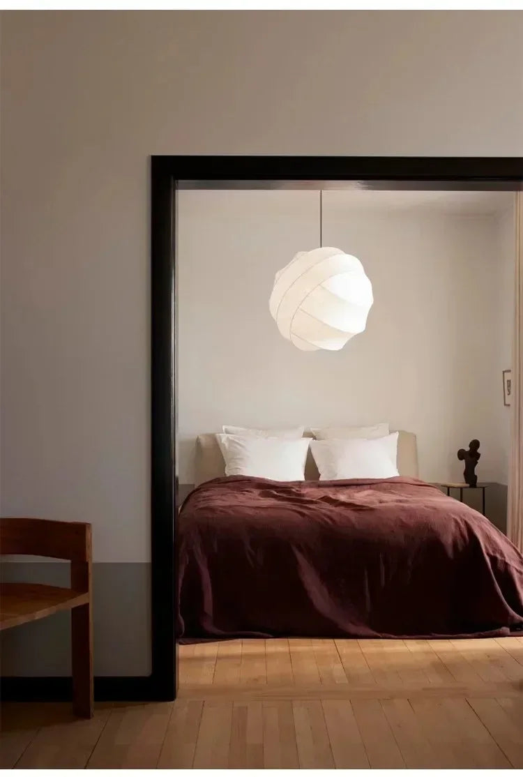 Wabi Sabi Paper Pendant Light – Handcrafted Japanese Ceiling Lamp | Soft Ambient Lighting | Timeless Zen-Inspired Design
