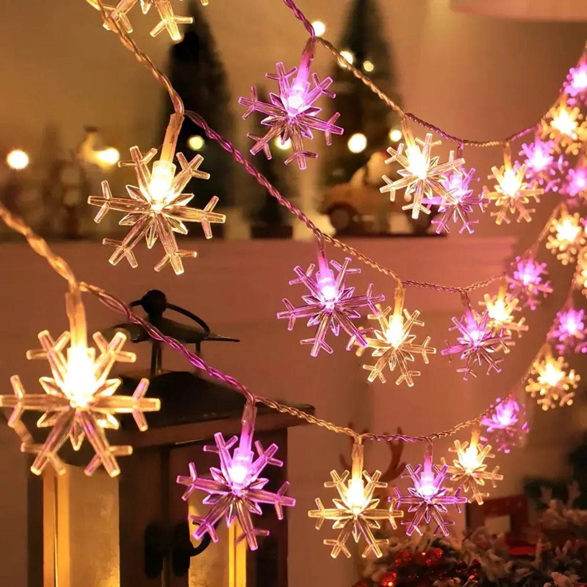 FrostLume LED Snowflake String Lights – Festive Decorative Lighting for Indoor & Outdoor Use