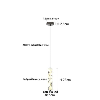 Travertine Stone Pendant Light with Copper Finish – Nordic LED Hanging Lamp | Warm Contemporary Lighting