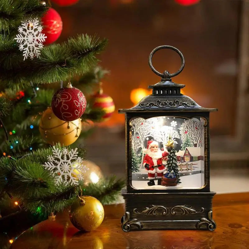 LumiGlobe LED Snow Lantern – Rotating Christmas Lantern with Snow Globe Effect
