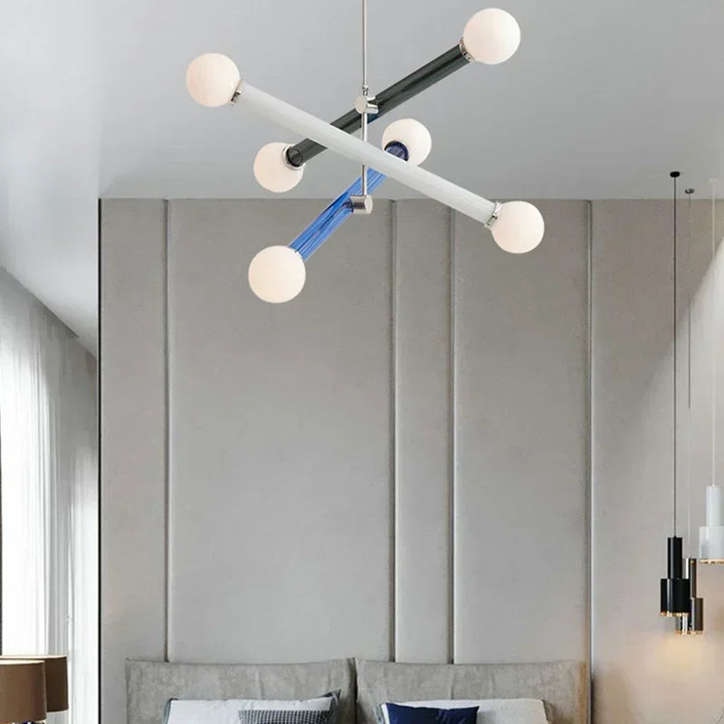 ArtGlow Modern Colorful Chandelier – Art Deco Glass & Acrylic Pendant Light for Contemporary Interiors