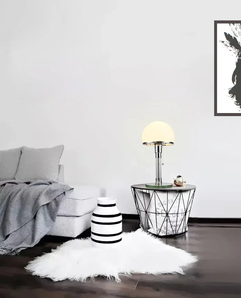 Luméhaus Table Lamp – Nordic Glass & Chrome Designer Lamp | Modern Ambient Lighting for Elegant Interiors