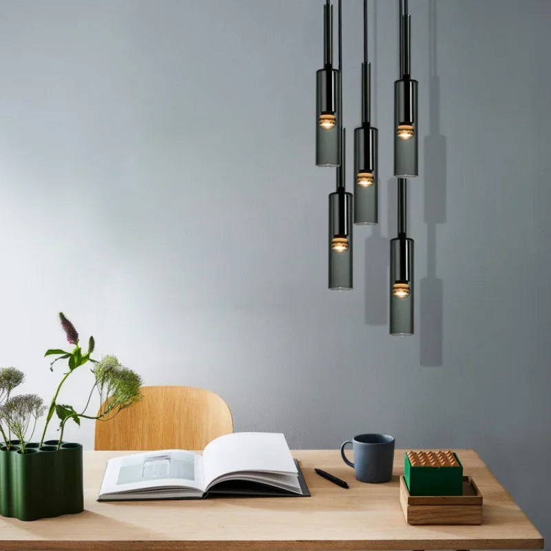 Noir Glass Pendant Light – Contemporary E27 Ceiling Light | Elegant Ambient Illumination | Modern Interior Statement