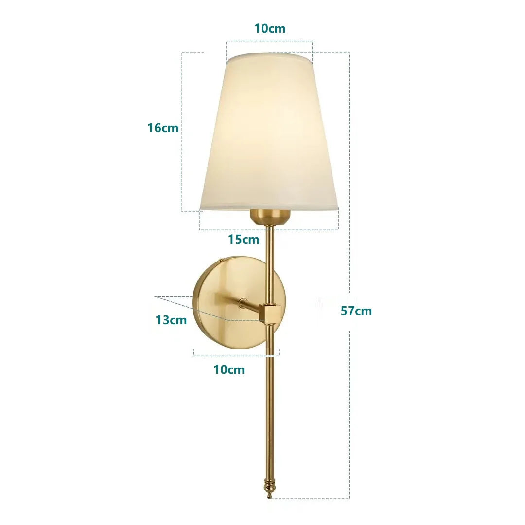 Heritage Fabric Wall Light – Industrial Style LED Wall Lamp | Vintage-Inspired Ambient Lighting | Elegant Interior Accent