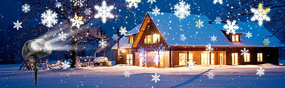 SNOWGLOW LED Snowfall Projector – Dual Head Outdoor Light Projector | Waterproof Christmas Snow Effect with Remote Control