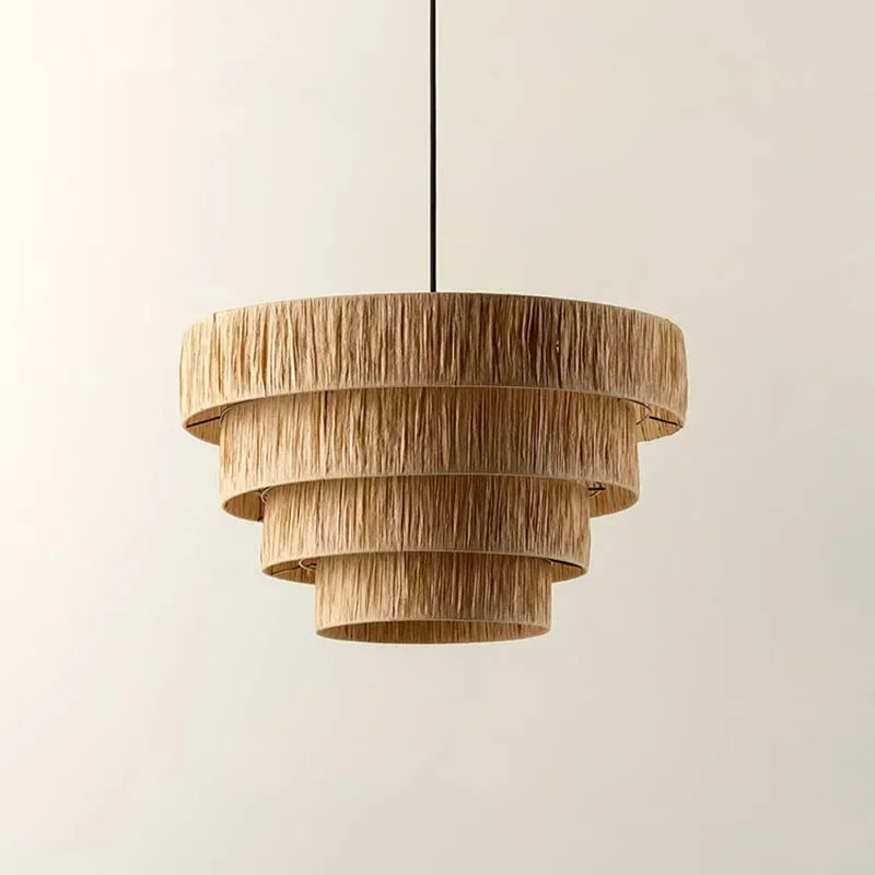 Wabi Sabi Rattan Pendant Light – Handwoven Japanese Ceiling Lamp | Natural Ambient Lighting | Artisan Interior Feature