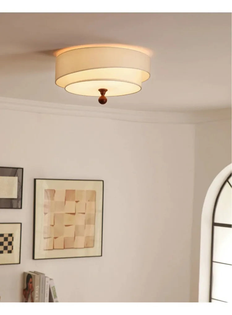 Kaori Ceiling Light – Wabi-Sabi Fabric Flush Lamp | Japanese Minimalist LED Lighting for Calm Interiors