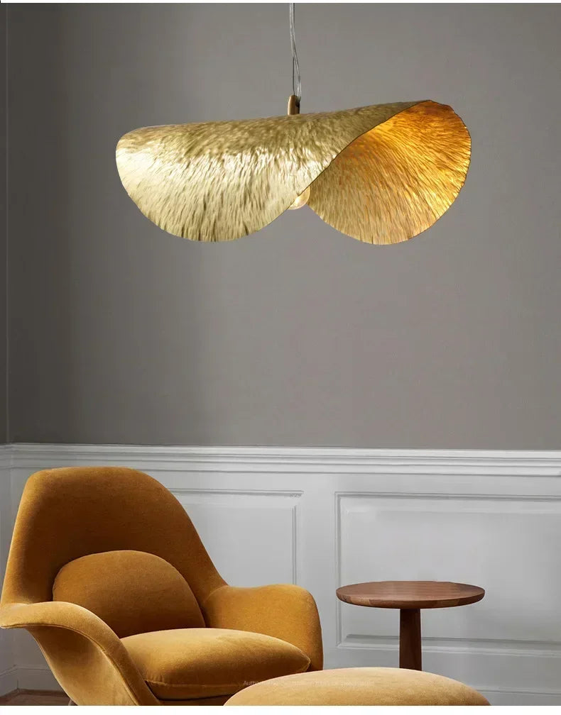 Gold Lotus Pendant Light – Vintage Zen Ceiling Lamp | Luxury Ambient Hanging Lighting
