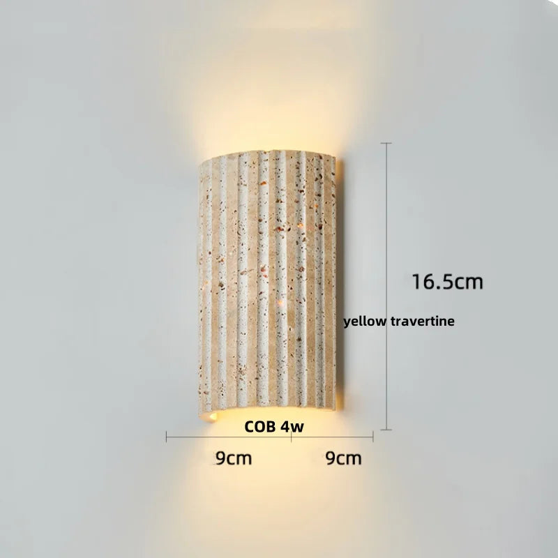 Cavora Stone Wall Light – Scandinavian Glass & Natural Stone Sconce | Up & Down Ambient Lighting | Contemporary Interior Design