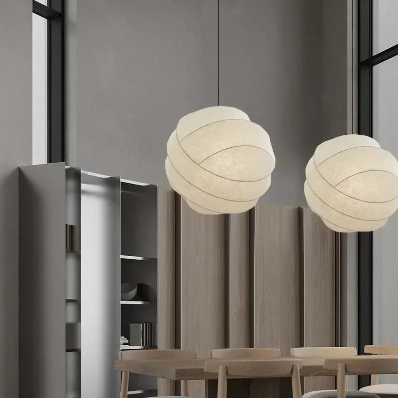 Wabi Sabi Paper Pendant Light – Handcrafted Japanese Ceiling Lamp | Soft Ambient Lighting | Timeless Zen-Inspired Design