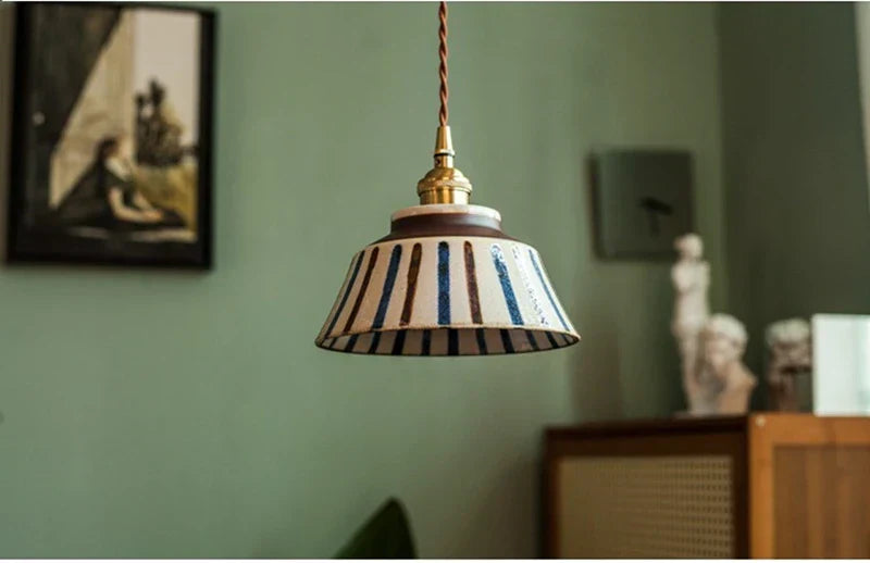 AuroraGlaze Pendant Light – Creative Glazed Ceramic LED Hanging Lamp (E27, 90–260V)