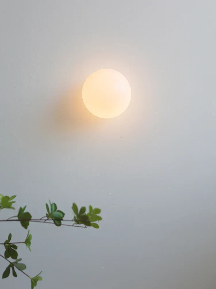 Orbelle Glass Wall Light – Frosted Globe LED Sconce | Modern Ambient Lighting | Timeless Interior Elegance