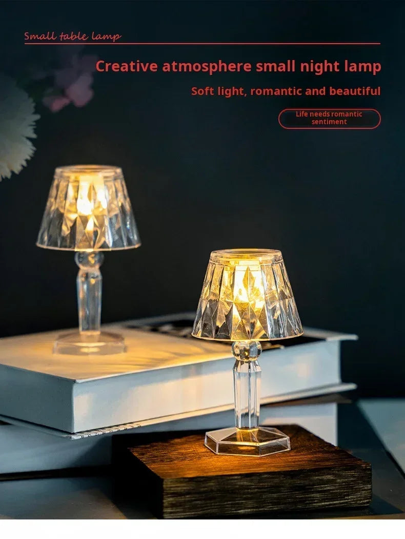Crystal LED Table Lamp – Colour Changing Touch Night Light | Decorative Bedside Lamp | Elegant Ambient Lighting