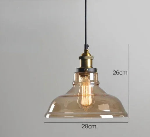 Scandinavian Glass Pendant Light – Vintage Loft E27 Ceiling Lamp | Elegant Ambient Lighting | Contemporary Nordic Interior Feature