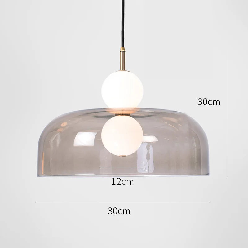 Nordic Globe Pendant Light – Double Glass LED Ceiling Lamp | Scandinavian Designer Lighting | Elegant Dining Room Feature