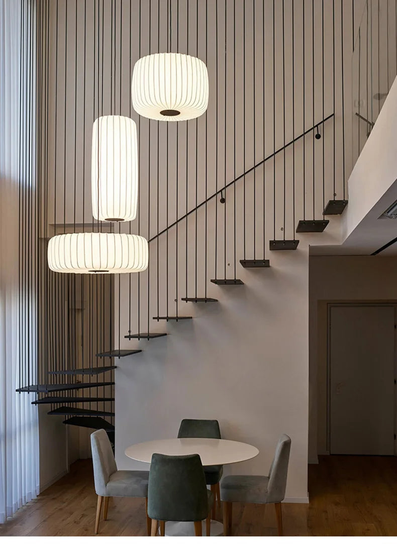 Serenea Silk Pendant Light – Wabi-Sabi Hanging Lamp | Japanese Nordic Ceiling Light for Elegant Interiors